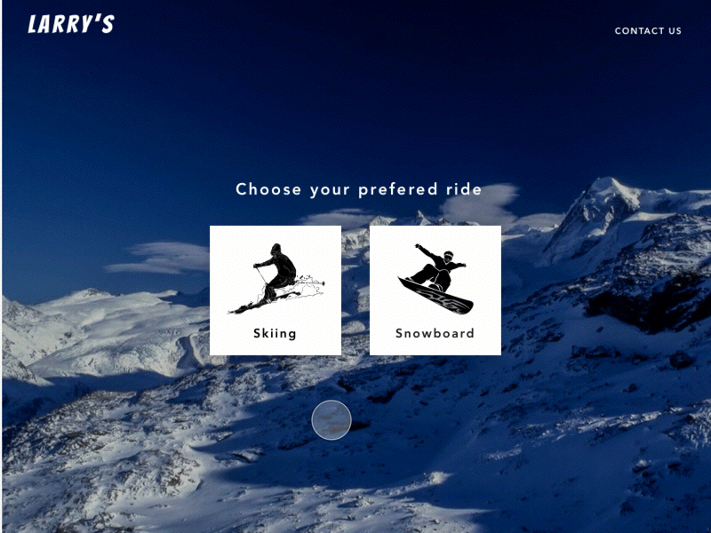 Skiing and snowboarding store design motion principle ski skiing snowboard ui ux
