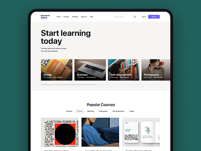 Educational platform clean design ui ux web