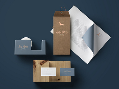 Lady Grey Branding bars branding coffee coral dachshund design minimal modern navy shop tea