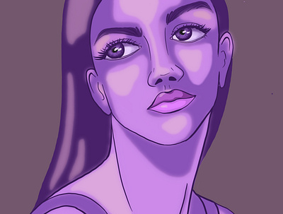 Purple girl illustration people pink purple