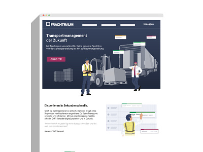 Frachtraum Landingpage corporate design illustration user interface webdesign