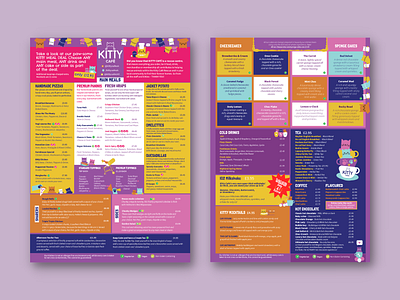 Cat Café Menu branding graphic design illustration