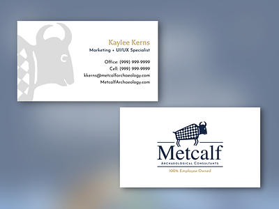 Metcalf Archaeology™ Business Cards branding graphic design print