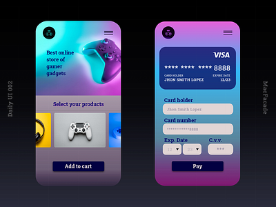 Gamer gadgets store checkout Daily UI 002 checkout daily ui daily ui 002 gaming logo ui