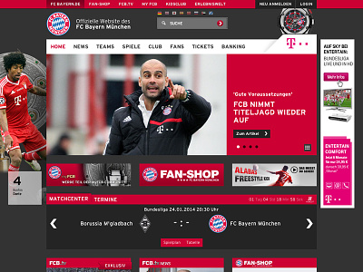 FC Bayern München - Homepage fcb football homepage responsive soccer sport website