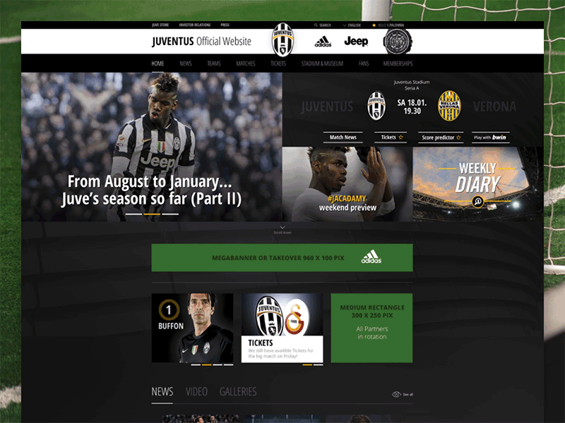Juventus Website Home Hero
