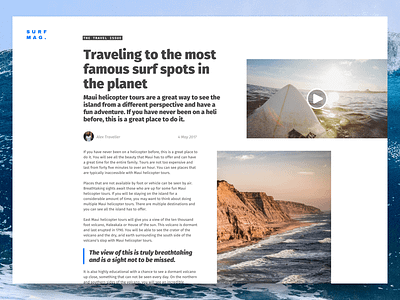 Surf Magazine Article Page article exploration layout magazine