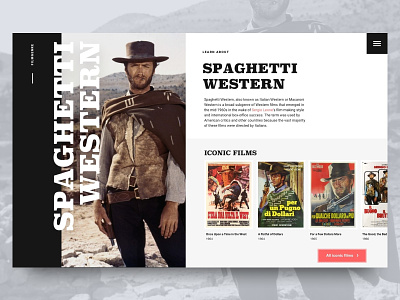 Spaghetti Western bold type exploration filmgenre layout movies split layout website