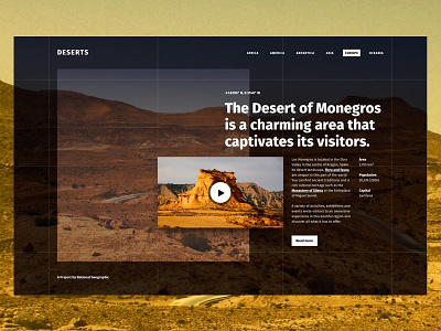 Los Monegros bold type concept desert design exploration layout split layout ui website