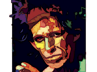 Keith Richards Portrait abstract guitar keith richards music portrait rock and roll rolling stones