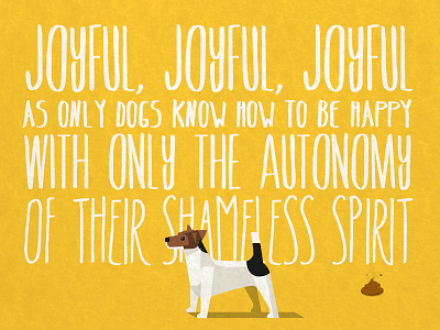 JOEY animal cartoon condensed dog friend illustration jack pet russel typography yellow