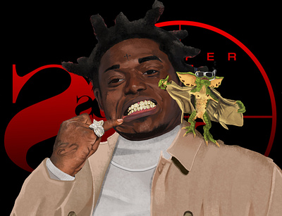 Super Gremlins art coverart design gremlin hiphop illustration kodakblack music portrait rap song