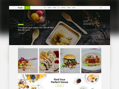 Coolist | Food Version ajax food game magazine news theme themeforest themewaves ui design ux design web design