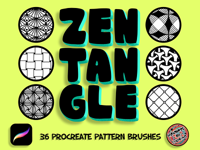 Zentangle Procreate Brush Sets alwaysbecoloring design font graphic design illustration procreate procreate brush typography zentangle