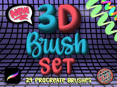 3D Procreate Brush Set 3d alwaysbecoloring design font graphic design illustration lettering procreate procreate brush typography