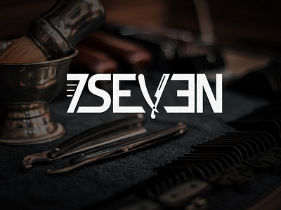 7SEVEN Barber Shop 7 brand daily design hairdresser illustration logo seven