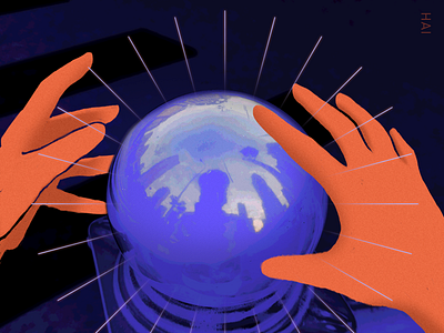 Crystal ball daily design hand illustration magic photo