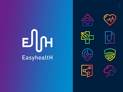 Easyhealth ICON brand design health icon illustration logo
