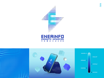 ENERiNFO logo design blue design gradient illustration logo spot