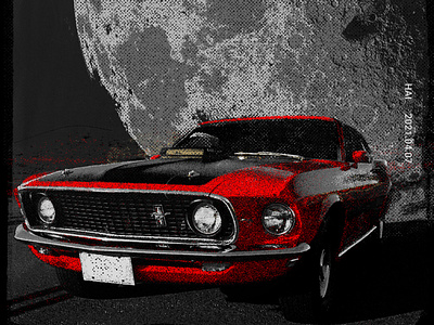 CAR car design illustration moon red