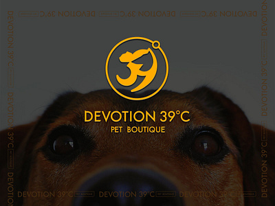 Devotion 39℃ Pet Boutique cat dog illustration logo
