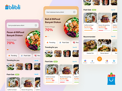 BliFood - Blibli Food App UI Exploration blibli bliblicom blifood design system food food ui homepage indonesia mobile app order app startup ui
