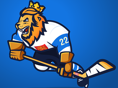 The Finnish Lion finland hockey leijonat lion mascot design sports sports design suomi
