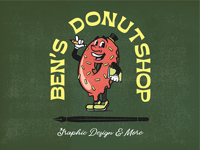 The Donut Man character design desaturated illustration retro design
