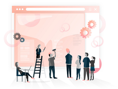 Collaboration branding design flat illustration ui vector web website