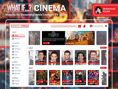 What If Cinema - Website Concept Design for Streaming Movie streaming movie ui ux design user experience design user interface design web design