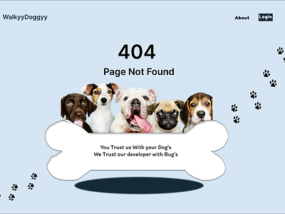 404 Landing page for Dog-Walking Website 404land page dog parent dog-walking dogs rebound ui