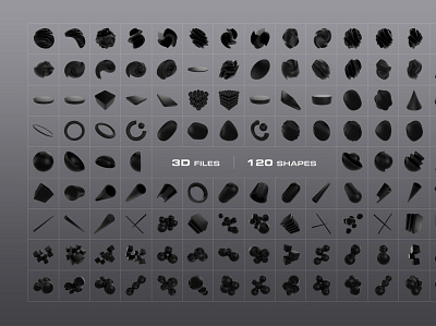 3D Black Shapes Collection modern