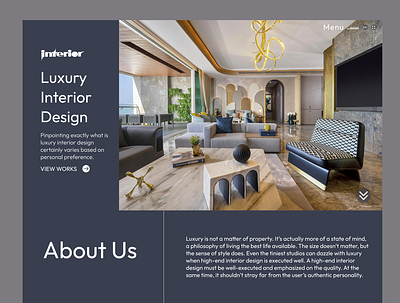 Interior design interface interior luxury product service startup ui ux web website