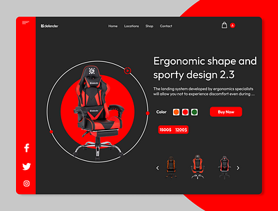 Gaming Chair Defender design interface product service startup ui ux web website