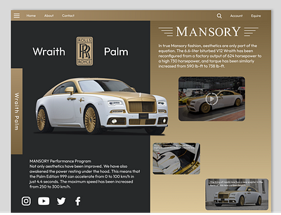 MANSORY Wraith Palm design interface mansory product service startup ui ux web website