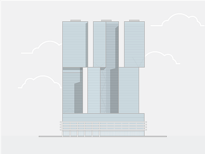 De Rotterdam architecture building grey icon illustration rotterdam vector