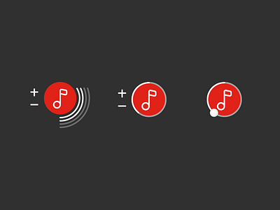 Sound volume button button dark interface music red sound ui ux volume