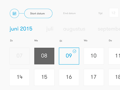 Schedule calender [concept] blue calender dashboard date date picker datum interface schedule simplicity ui ux widget