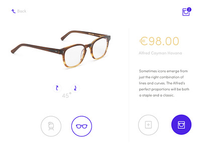 E-commerce Shop (single item) 012 daily daily ui day design ecommerce ux interface web glasses product shop simplicity ui