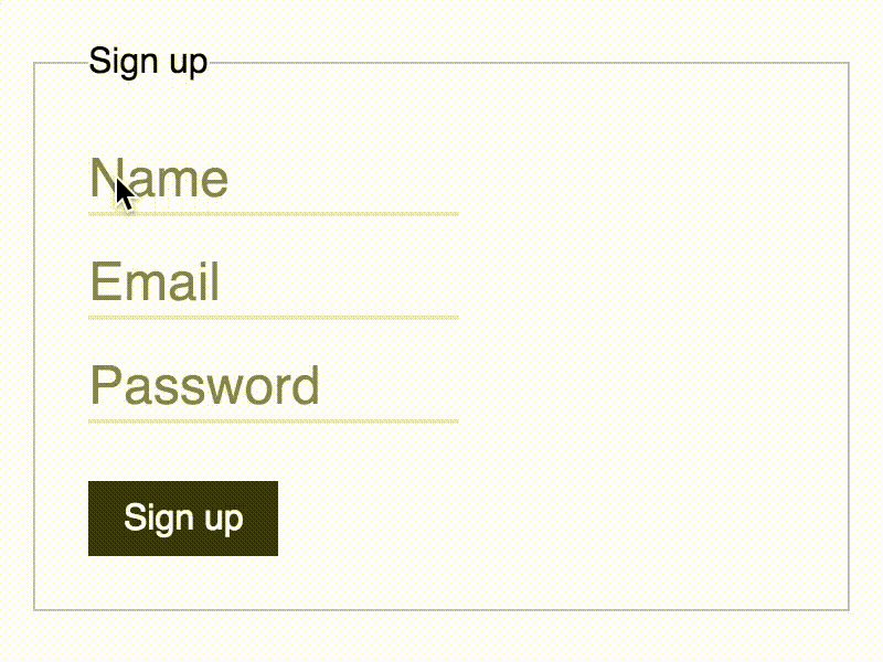 Float Label CSS-only animation css only float label form input interaction interface typing usability ux