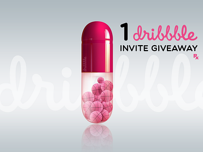 Dribbble Invite Pill 3d ball best capsule dribbble dribbble ball dribbble pill giveaway identity invite logo pink