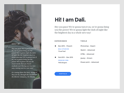 About Section for Website - From Dali Web UI Kit