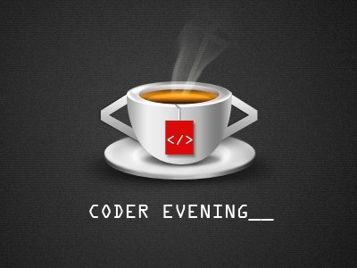 Cup cup tea coffee coder evening white red grey ui design user interface design website design web design web designing icon icon designing 3d logo
