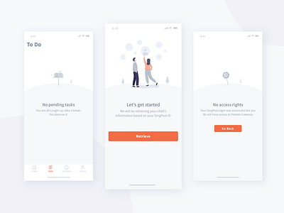 Little Hills app empty error illustration onboarding sketch ui