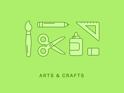 Arts & crafts art brunch crafts glue icon illustration pencil scissors stationaries