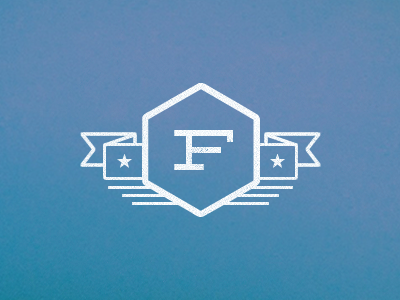 F mark blue f logo mark stamp symbol