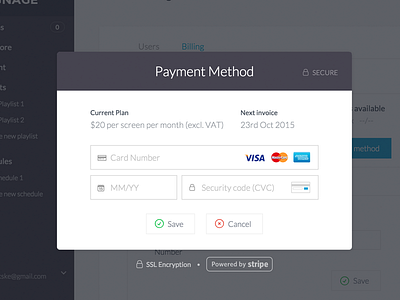 Checkout payment form