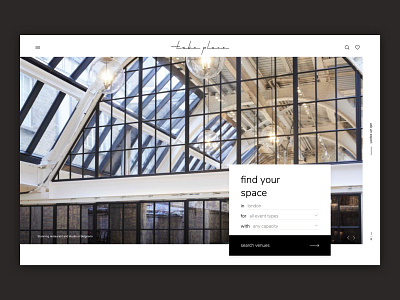 Takeplace Homepage clean landing landing page venues web