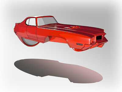 Red Car design finish floating flying car future illustration luxury