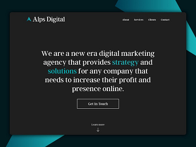 Alps Digital Website agency branding clean designertron landing page logo minimalistic sketch ui ux website